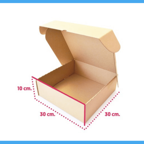 Corrugated Cardboard Box - Made from Recycled Material- 30cm x 30cm x 10cm